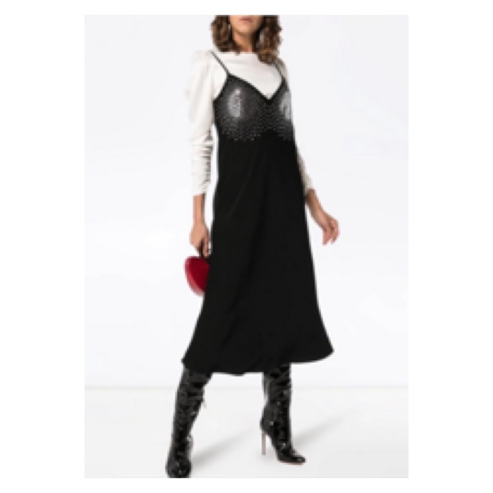 New! Rare ELLERY Vogue Featured In Embellished Slip Midi Dress - Picture 4 of 10
